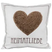 Gilde Heimatliebe Kissen 45 x 45 cm Creme/Braun/Schwarz