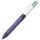 BIC 4-Farben-Kugelschreiber 4 Colours GRIP Fashion lila/weiß, Schreibfarbe: hellgrün, rosa, violett, türkis, 1 St.