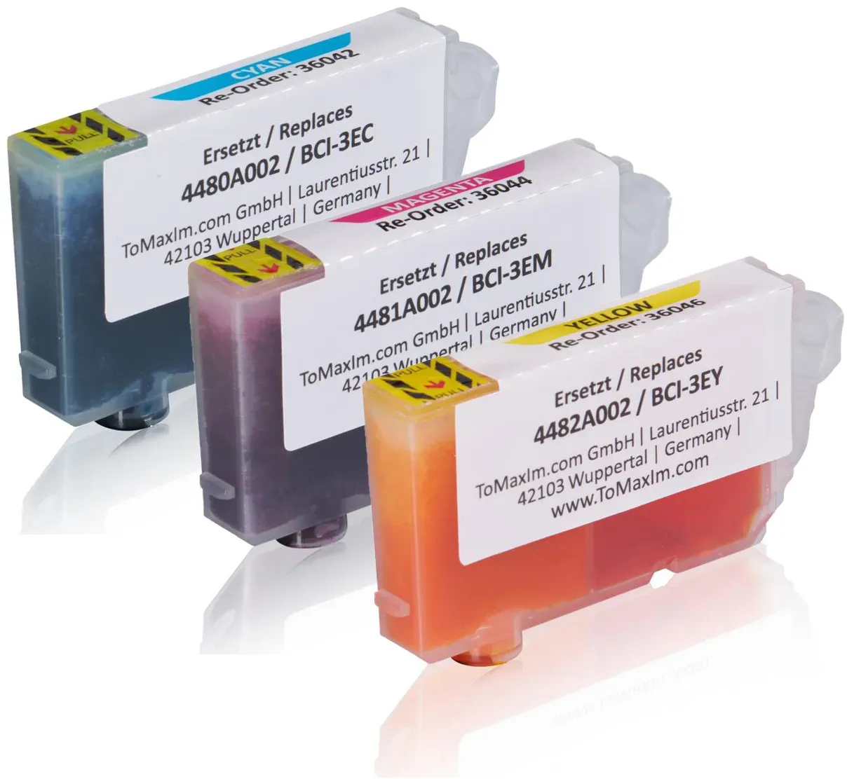 Multipack kompatibel zu Canon 4480A262 / BCI-3E enthält 3x Tintenpatrone