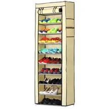 Bakaji Platzsparender Schuhschrank 60 x 30 x 175 cm 11 Regalböden / beige