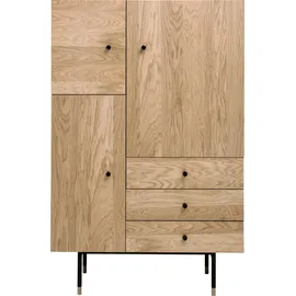 WoodMan Highboard WOODMAN "Jugend Kommode", schwarz (eichefarben, schwarz), B:90cm H:140cm T:42cm, Sideboards, Highboard, Stauraumschrank mit Soft Close Funktion, Breite 90 cm, FSC