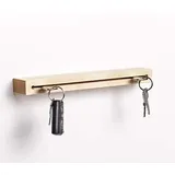 WOODS Schlüsselbrett mit Ablage I Nut - Schlüsselhalter Modern I Wanddekoration aus Holz Handgefertigt in Bayern I Schlüsselleiste Landhaus Design I Schlüsselboard (Ahorn, 30 cm)