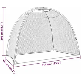 vidaXL Golf Trainingshilfe Schwarz 314 x 150 x 206 cm Polyester