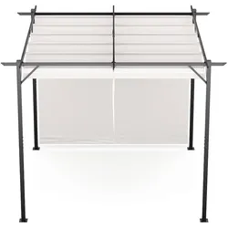 Blumfeldt Pantheon Robust Pergola 3x3m wetterbeständig Stahl pulverbeschichtet seitliche Rollläden Beige