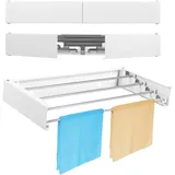 Flanliy Wäscheständer Wandmontage 50 cm - Ausziehbarer Wandwäschetrockner Klappbar, Platzsparend, Kleiderstange Handtuchhalter für Balkon (A)
