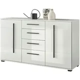 furn.design Sideboard "Design-D" Anrichte in weiß Hochglanz mit Soft-Close Kommode 150 x 86 cm - Weiß
