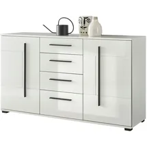 furn.design Sideboard "Design-D" Anrichte in weiß Hochglanz mit Soft-Close Kommode 150 x 86 cm - Weiß