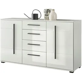 furn.design Sideboard "Design-D" Anrichte in weiß Hochglanz mit Soft-Close Kommode 150 x 86 cm - Weiß