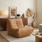 [en.casa] Bodensessel Kodsø Mikrofaser 75 x 90 x 100 cm Braun