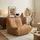 [en.casa] Bodensessel Kodsø Mikrofaser 75 x 90 x 100 cm Braun