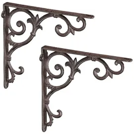 Relaxdays 4 x Regalwinkel antik braun