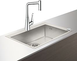 Hansgrohe Select C71-F660-03 Spülencombi 43209800 edelstahl-optik, mit sBox, 1 Hauptbecken