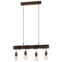 EGLO Townshend 4 4-flammig E27 60W Antik-Braun-Schwarz