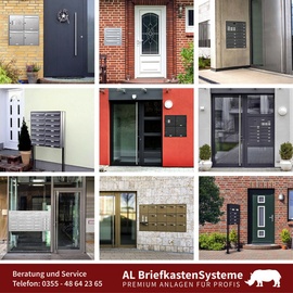 AL Briefkastensysteme - 2er Standbriefkasten Anlage Freistehend RAL 7016 Anthrazit