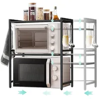 DanDiBo Ambiente DanDiBo Verstellbares Mikrowellenregal 3 Stufig 40-64 cm