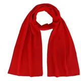 Modas Unisex Schal Feinstrickschal aus (Merinowolle) - Wollschal Damen Herren Schal aus Wolle Warm Weich in Rot