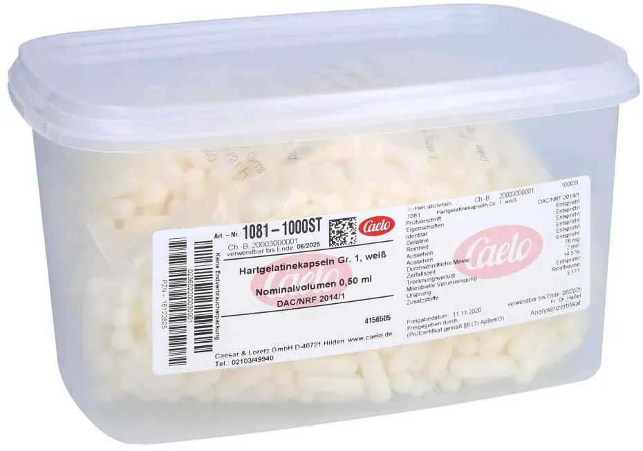 Hartgelatinekapseln Größe 1 Weiß
