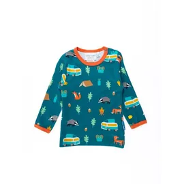 Toby Tiger Langarmshirt mit Wohnmobil Print in grün | Gr.: 68