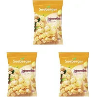 Seeberger Ingwerstücke kandiert: Scharfherbe Würfel der goldgelben Ingwerwurzel süß kandiert - zum Snacken, Dekorieren oder als Backzutat - vegan (1 x 200 g) (Packung mit 3)