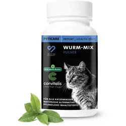Peticare Wurm-Mix Pulver für Katzen, Natürliche Alternative 60 g