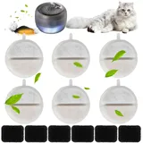 6+6 Stück Filter Katzenbrunnen Filter, Trinkbrunnen Filter, Katzen Ersatzfilter für Katzenbrunnen Ersatz Filter für 84 FL oz/2.5L Trinkbrunnen für Katzen und Hunde, mit 6 Vorfilterschwämmen