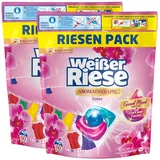 Weißer Riese Color Trio-Caps Aromatherapie Orchidee (120 Waschladungen), Color Waschmittel mit Good Mood-Duft für unwiderstehlich duftende & strahlend saubere Wäsche, 100 % recycelbar