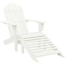 vidaXL Gartensessel mit Fußstütze 70,5 x 92 cm weiß