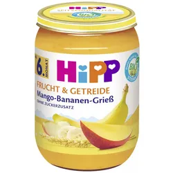 Hipp Bio Mango-Bananen-Grieß ohne Zuckerzusatz ab 6.Monat 190G