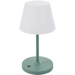 BEST  Alpha – Outdoor-Tischleuchte   Blau mit Blumendruck