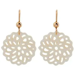 Gemshine Ohrringe 'Perlmutt Mandala' gold coloured Hellbraun Damen 
