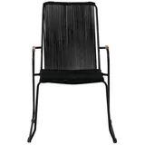 VCM ebuy24 Gartenstuhl mit Armlehnen Stapelbar Schwarz