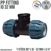 Jason PP-Klemmverbinder T-Stück 32 mm x 3/4 Zoll frostsicher