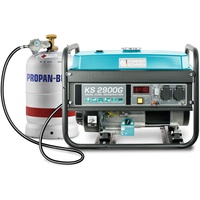 LPG/Benzin-Generator KS 2900G der DUAL FUEL-Serie, notstromaggregat gas 2900 W, 2x16A (230 V), 12 V, stromerzeuger mit (AVR), stromaggregat mit Ölstandsanzeige, Überlast- und Kurzschlussschutz.