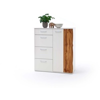 MCA Furniture Highboard Granada - Weiß Hochglanz / Wotan
