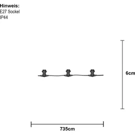 star trading deutschland gmbh Outdoor-Lichterkette Extra Connecta Flat Netzteil 7 m Schwarz