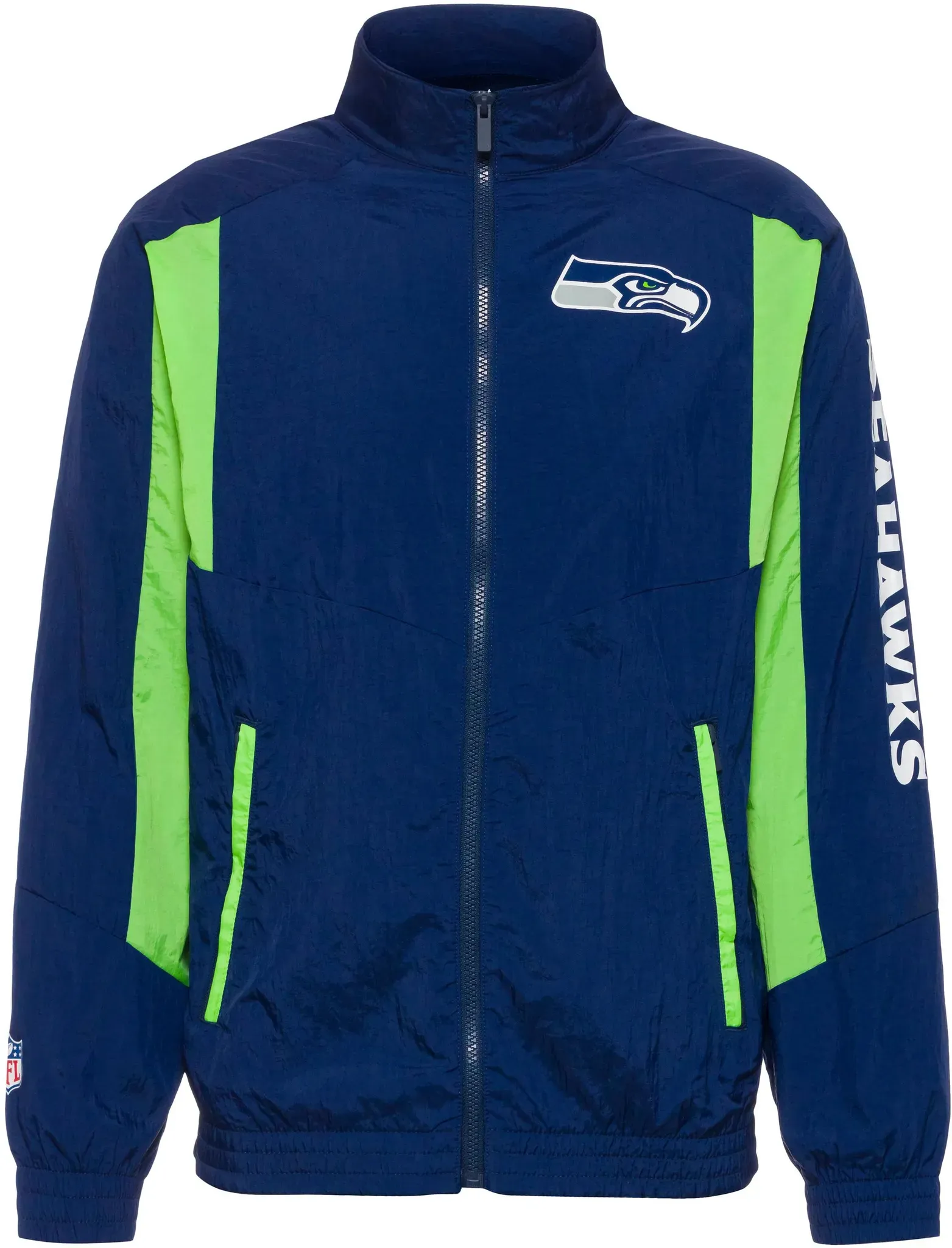 Fanatics NFL Seattle Seahawks Trainingsjacke Herren in athletic navy-athletic navy-bright green-bright green, Größe L - blau