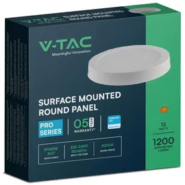 V-Tac - Samsung Hinterleuchtete Oberfläche Ip20 Weiß 12w 1200 Lumen 3000k