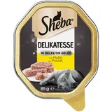 Sheba Delikatesse Gelee 85 Gramm Katzennassfutter Sparpaket 44 x 85 Gramm Geschnetzeltes mit Huhn