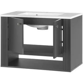 OTTO home Waschtisch WESTMINSTER, Waschbeckenunterschrank inkl. Waschbecken, Metallgriffe (1-St), in 2 Farben verfügbar, hängend, inkl. Waschbecken, Breite 80 cm grau