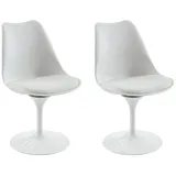 vente-unique Stuhl Polypropylen & Metall Weiß 2er Set