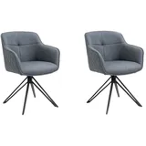 ab:stil.art.moebel Esszimmerstuhl Drehstuhl mit Armlehnen ocean schwarz Watson (2er Set)