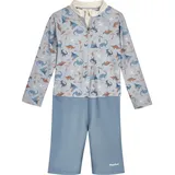 Playshoes UV-Schutz Einteiler Unisex Kinder Badeanzug Schwimmanzug Badebekleidung, Dino Allover Langarm, 98/104