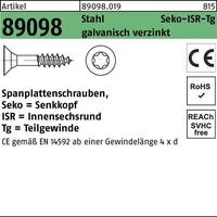 Industrial Quality Supplies ART 89098 Spanplattenschrauben Senkkopf CE St.