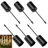 6 Stück Kerzenhalter, Metall Kerzenhalter Stabkerze für Adventskranz, Stabkerzenhalter Kerzentüllen Mit Dorn, Skerzenstecker Adventskranz Vintage zum stecken, für Tischdeko Weihnachten (Schwarz)
