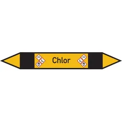 Rohrleitungskennzeichen Chlor - 100x15 mm Folie selbstklebend
