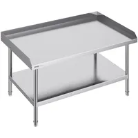 Vevor Arbeitstisch Edelstahl, gewerblicher Arbeitstisch zur Lebensmittelzubereitung, 3-seitiger Spritzschutz, Arbeitstisch mit Einstellbarer Höhe (762 x 1219 x 660 mm)