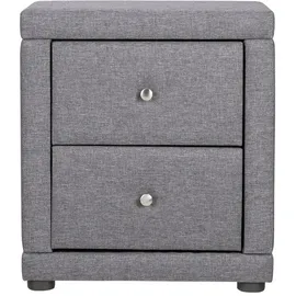 Homestyle4u Nachttisch 2er Set Nachtschrank Grau Stoff