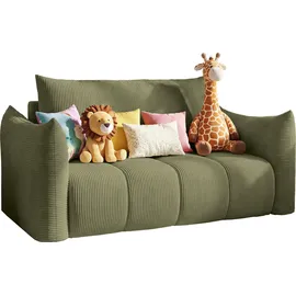 WFL GROUP Schlafsofa Lilo 120 x 86 x 101 cm Cordstoff hellgrün