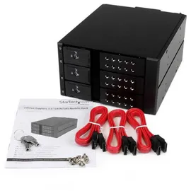Startech StarTech.com 3-fach 3,5 SATA Festplatten Aluminium Wechselrahmen Backplane, 3 Bay 3,5 Zoll (8,9cm) Mobiles HDD Speicher Rack