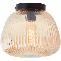 Brilliant Deckenleuchte Kaizen, schwarz bernstein, Metall, Glas, 21.8 cm, E27, Amber-Bernsteinfarben, Deckenleuchte